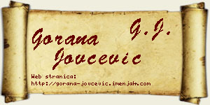 Gorana Jovčević vizit kartica